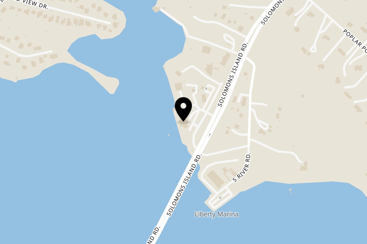 Map showing the location of Yellowfin Steak & Fish House on 2840 Solomons Island Rd in Edgewater